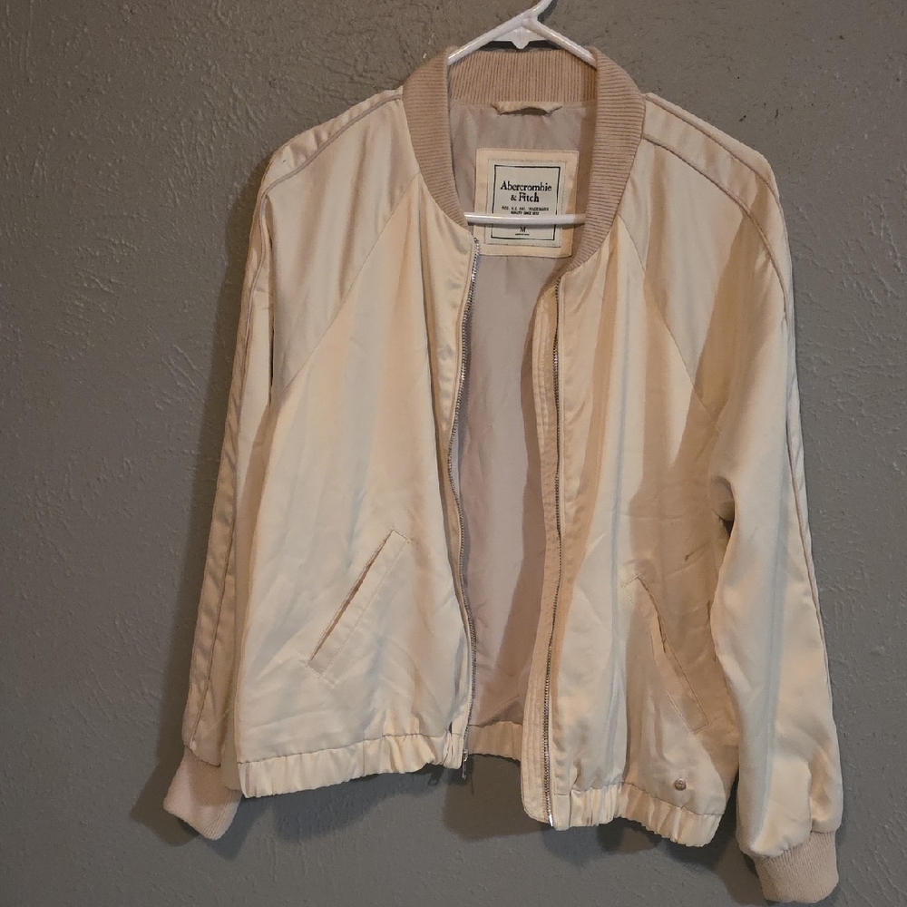 Abercrombie & Fitch Women's Beige Bomber Jacket